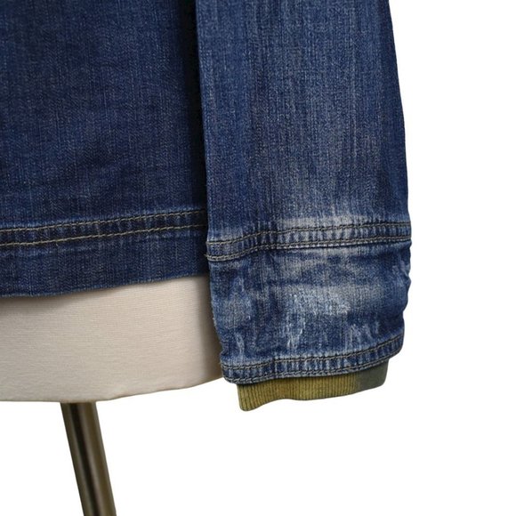 Anthropology "Holding Horses" Cotton-Linen Blend Drawstring Denim Jacket - Picture 9 of 12